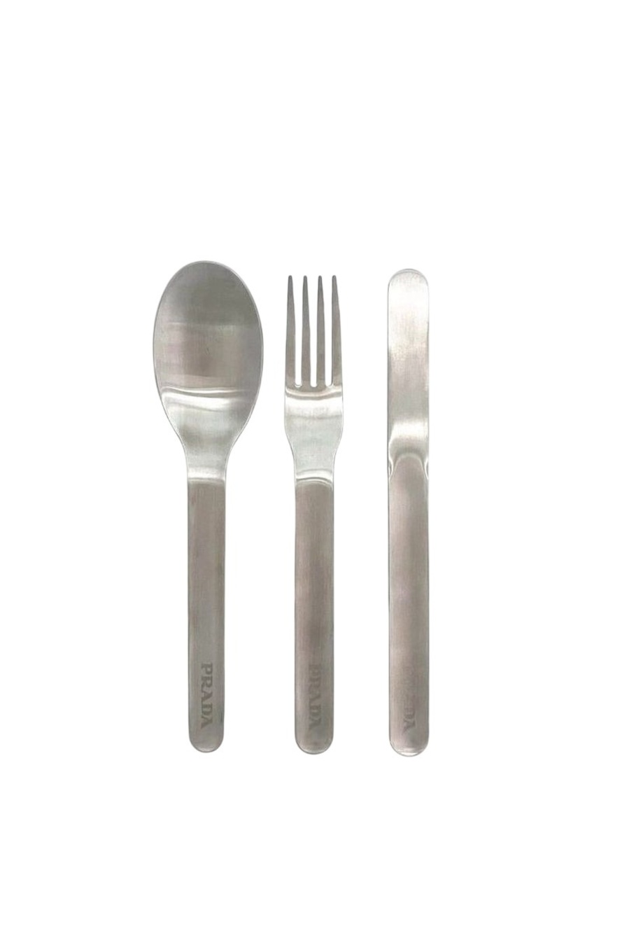 Prada Cutlery Set Silver Black Bloom 2 Up004